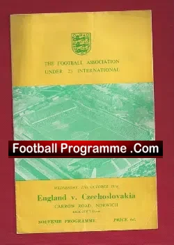 England v Czechoslovakia 1958 – U23 Norwich City Bobby Charlton