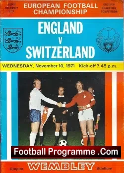 England v Switzerland 1971 – European Championship