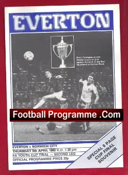 Everton v Norwich City 1983 – FA Youth Cup Final