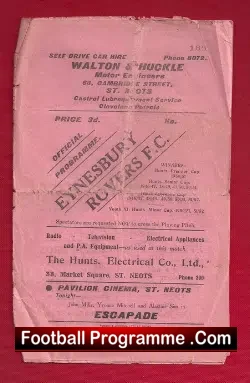 Eynesbury Rovers v Holbeach United 1956 - football programme
