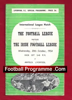 Football League v Ireland League 1954 – Anfield + Duncan Edwards