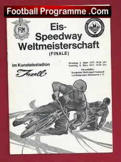 Germany Speedway Programme 1977 – Final Weltmeisterschaft