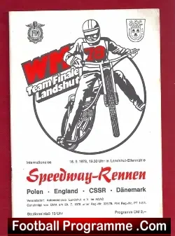 Germany Speedway Programme 1978 – World Team Final