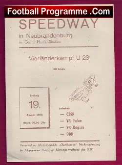 Germany Speedway Programme 1988 – Neubrandenburg