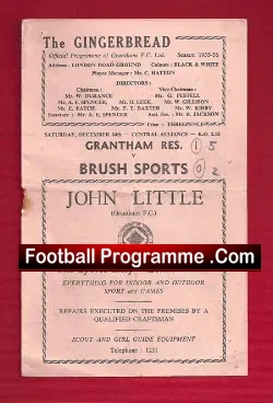 Grantham Town v Brush Sports 1955 – Reserves Match