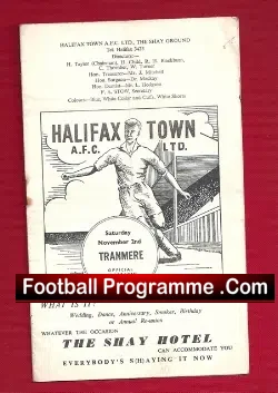 Halifax Town v Tranmere Rovers 1957