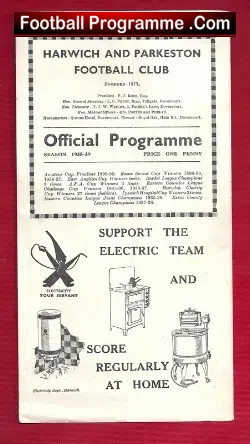 Harwich Parkeston v Great Yarmouth 1938 – Schoolboys Shield
