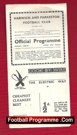 Harwich Parkeston v Kings Lynn 1939 – 1930s Football Programme