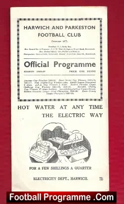 Harwich Parkeston v Norwich C.E.Y.M.S 1939 – Rare 1930s