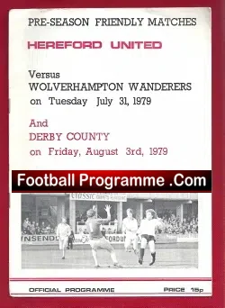 Hereford United v Wolves 1979 - Pre Season Friendly - football programme