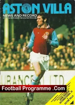 John Robson Testimonial Benefit Match Aston Villa 1978