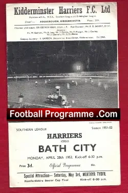 Kidderminster Harriers v Bath City 1952
