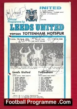 Leeds United v Tottenham 1972 – Multi Autographed Signed