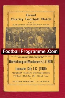 Leicester City v Wolves 1949 - Cup Final Team Charity Match - football programme
