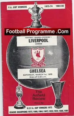 Liverpool v Chelsea 1975 - football programme