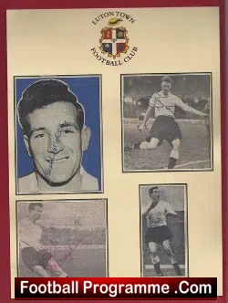 Luton Town Multi Autographed Player Pictures 1950's - Bingham - football memorabilia