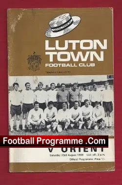 Luton Town v Leyton Orient 1969 - football programme