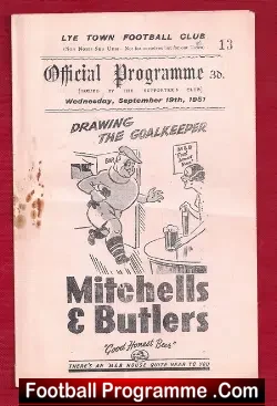 Lye Town v Stourbridge 1951 - football programme