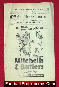 Lye Town v Worcester City 1952 - football programme