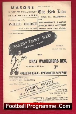 Maidstone United v Cray Wanderers 1955
