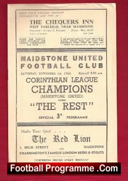 Maidstone United v The Rest 1956 - football programme