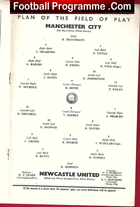 Manchester City v Newcastle United 1955 – FA Cup Final