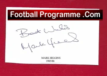 Manchester United Mark Higgins Autograph 1986 - football programme