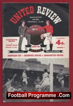 Manchester United v Aston Villa 1957 – Plus Token + Autographed