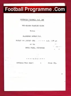 Northwich Victoria v Blackburn Rovers 1982 – Pre Season Friendly