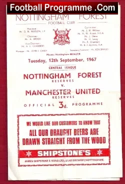 Nottingham Forest v Manchester United 1967 – Reserves Match