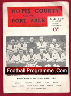 Notts County v Port Vale 1948 – Pirate Programme