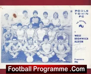 Poole Town v West Brom 1982 – George Best – Signed Cowdrill