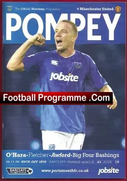 Portsmouth v Manchester United 2009 – Plus Team Sheet