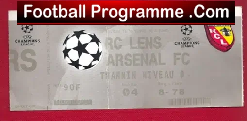 RC Lens v Arsenal 1998 – Full Ticket – France