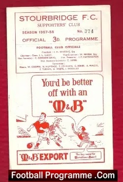 Ron Page Football Testimonial Benefit Match Stourbridge FC 1958