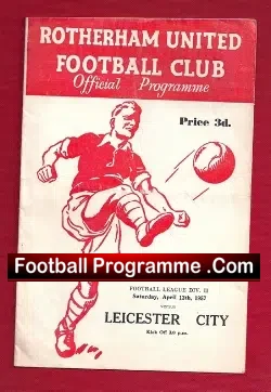 Rotherham United v Leicester City 1957 - football programme