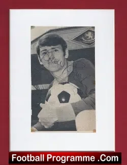 Scotland Bruce Rioch Autographed Mounted Picture 1960s - football memorabilia