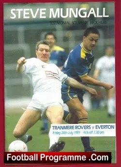 Steve Mungall Testimonial Benefit Match Tranmere Rovers 1989