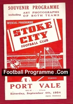 Stoke City v Port Vale 1954 - football programme