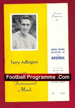 Terry Adlington Benefit Match Testimonial Torquay United 1966