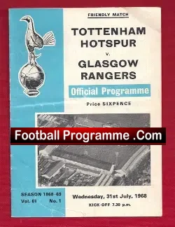 Tottenham Hotspur v Glasgow Rangers 1968