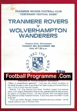 Tranmere Rovers v Wolves 1982 – Centenary Festival Game