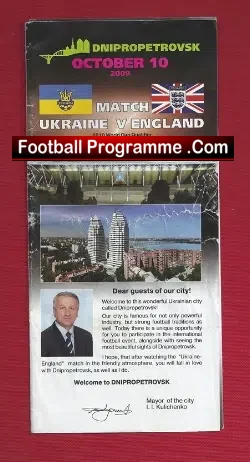 Ukraine v England 2009 – Two Unusual Items