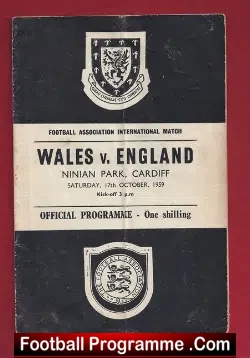 Wales v England 1959 – Signed Allen + Harrington