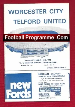Worcester City v Telford United 1970 FA Challenge Quarter Final