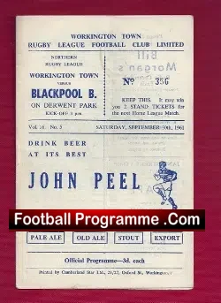 Workington Town Rugby v Blackpool Borough 1961