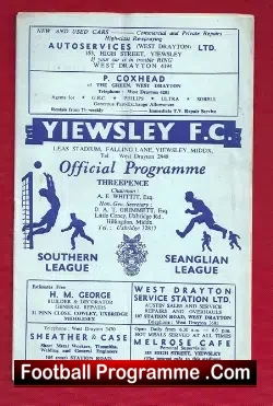 Yiewsley v Margate 1961 – Southern League
