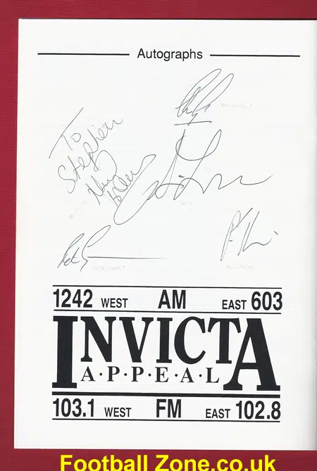 Invicta Radio All Stars v Insurance XI 1991 + Multi Autographed