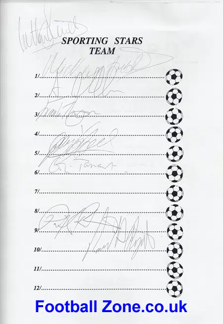 Eastenders v Sporting Stars 1994 + Multi Autographed Signed