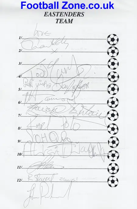 Eastenders v Sporting Stars 1994 + Multi Autographed Signed